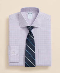Stretch Supima® Cotton Non-Iron Royal Oxford English Spread Collar, Checked Dress Shirt