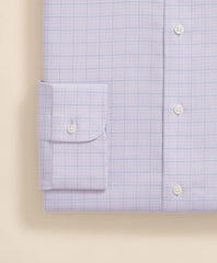 Stretch Supima® Cotton Non-Iron Royal Oxford English Spread Collar, Checked Dress Shirt