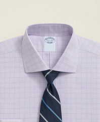 Stretch Supima® Cotton Non-Iron Royal Oxford English Spread Collar, Checked Dress Shirt