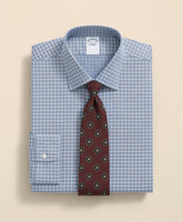 Stretch Supima® Cotton Non-Iron Textured Dobby Ainsley Collar, Graph Check Dress Shirt