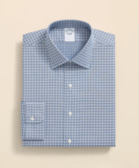 Stretch Supima® Cotton Non-Iron Textured Dobby Ainsley Collar, Graph Check Dress Shirt