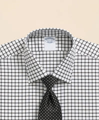 Stretch Supima® Cotton Non-Iron Twill Ainsley Collar, Windowpane Dress Shirt