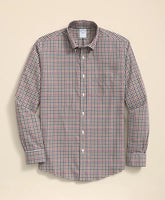 Stretch Supima® Cotton Non-Iron Twill Polo Button Down, Check Sport Shirt