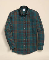 Stretch Supima® Cotton Non-Iron Twill Polo Button Down, Plaid Sport Shirt