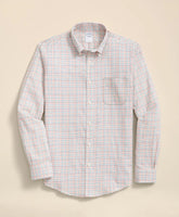 Stretch Supima® Cotton Non-Iron Twill Polo Button Down, Tattersall Sport Shirt