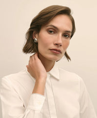 Supima® Cotton Beaded-Trim Poplin Shirt