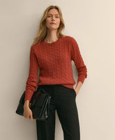 Supima® Cotton Cable Crewneck Sweater