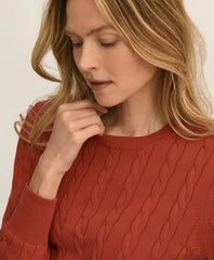 Supima® Cotton Cable Crewneck Sweater