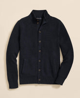 Supima® Cotton Ribbed Mock Neck Cardigan