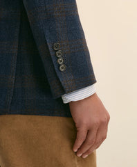 Traditional Fit Wool-Cotton-Silk-Cashmere Hopsack Check Sport Coat