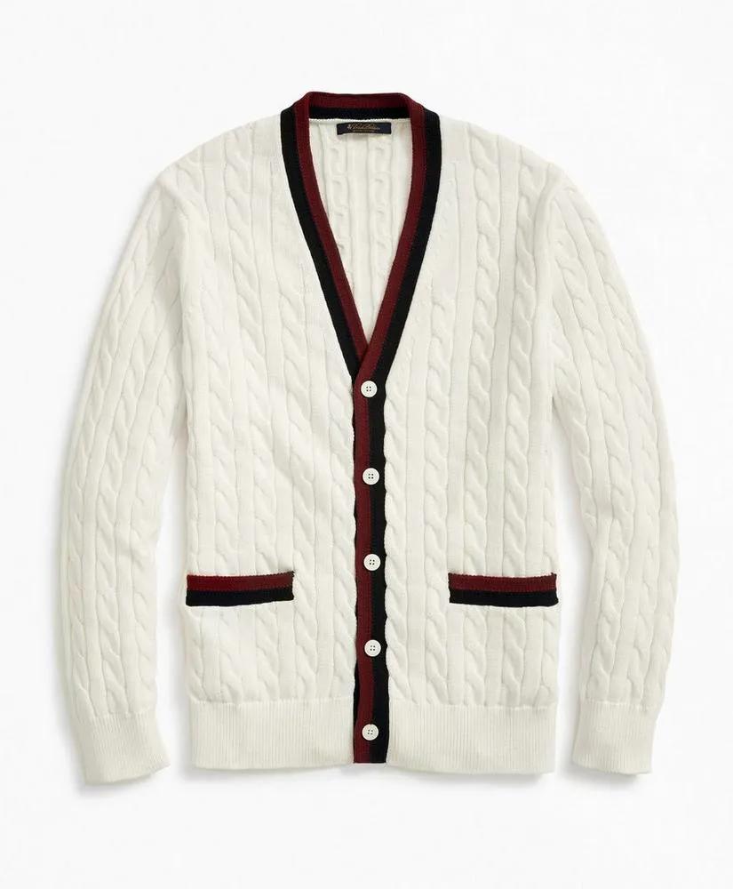 Vintage-Inspired Supima® Cotton Tennis Cardigan