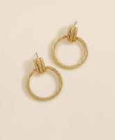 Vintage-Inspired Textured Door Knocker Hoop Earrings