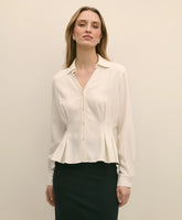 Viscose Pleated Peplum Blouse