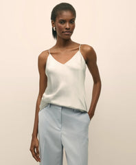 V-Neck Camisole in Washable Silk Charmeuse