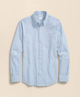 Washed Cotton Seersucker Button-Down Collar, Stripe Sport Shirt