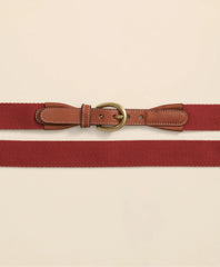 Webbed Leather-Accent Belt