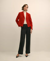 Wool Blend Cropped Double-Breasted Jacket