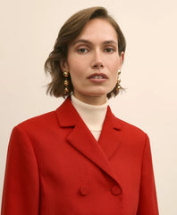 Wool Blend Cropped Double-Breasted Jacket