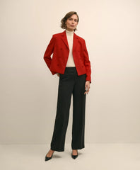 Wool Blend Cropped Double-Breasted Jacket