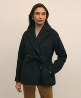 Wool Blend Double-Faced Drawcord Waist Coat