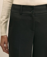 Wool Blend High-Waisted Wide-Leg Pant