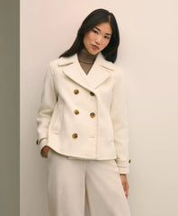 Wool Double-Faced Cropped Peacoat