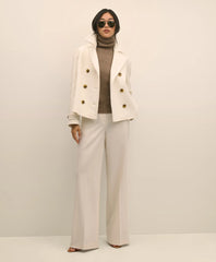Wool Double-Faced Cropped Peacoat