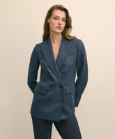 Wool Plaid Double-Breasted Jacket