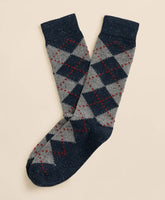 Wool-Silk Blend Argyle Socks