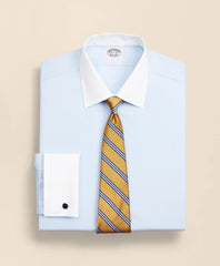 Stretch Supima® Cotton Non-Iron Pinpoint Oxford Contrast Ainsley Collar Dress Shirt