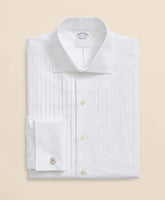 Stretch Cotton Broadcloth English Collar, 10-Pleat Tuxedo Shirt