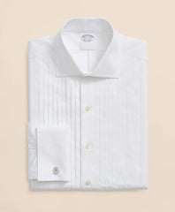 Stretch Cotton Broadcloth English Collar, 10-Pleat Tuxedo Shirt