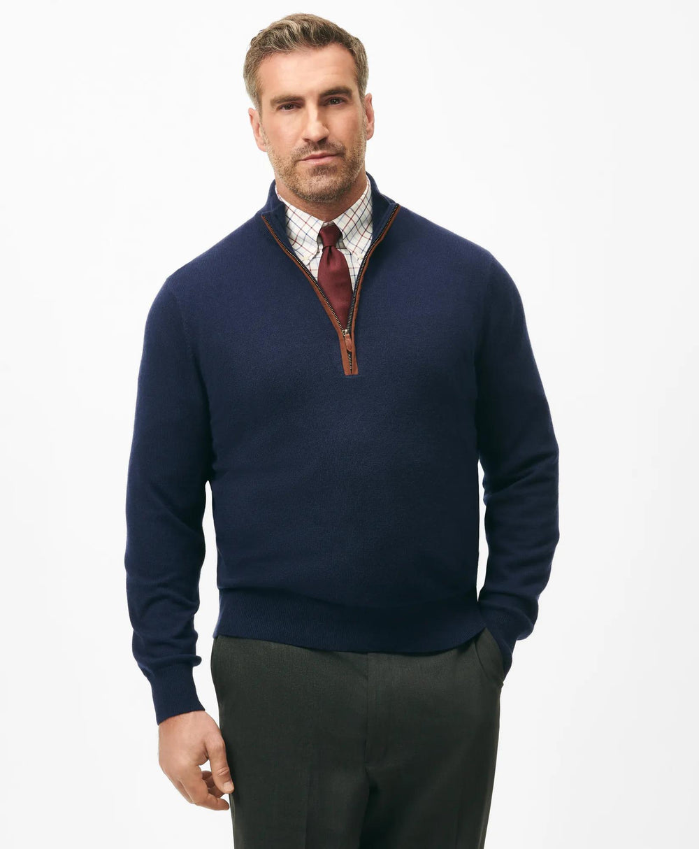 Big & Tall 3-Ply Cashmere Quarter-Zip Sweater