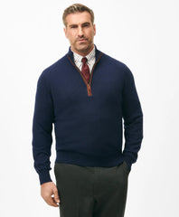 Big & Tall 3-Ply Cashmere Quarter-Zip Sweater