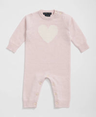 Cashmere Heart Motif Onesie