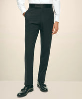 Black Fleece Tuxedo Pants in Wool-Silk