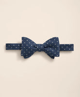 Silk-Linen Mini Dot Bow Tie