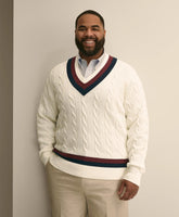 Big & Tall Supima® Cotton Cable Tennis Sweater