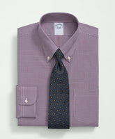 Big & Tall Stretch Supima® Cotton Non-Iron Poplin Polo Button-Down Collar, Checked Dress Shirt