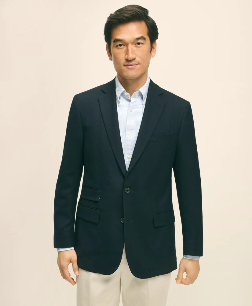 Classic Fit Stretch Wool Hopsack Blazer