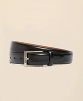 Silver Buckle Leather Dress Belt