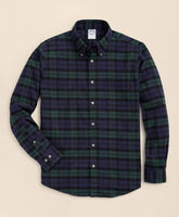 Portuguese Flannel Polo Button Down Collar, Black Watch Shirt