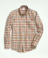 Stretch Supima® Cotton Non-Iron Twill Polo Button Down Collar, Tartan Shirt