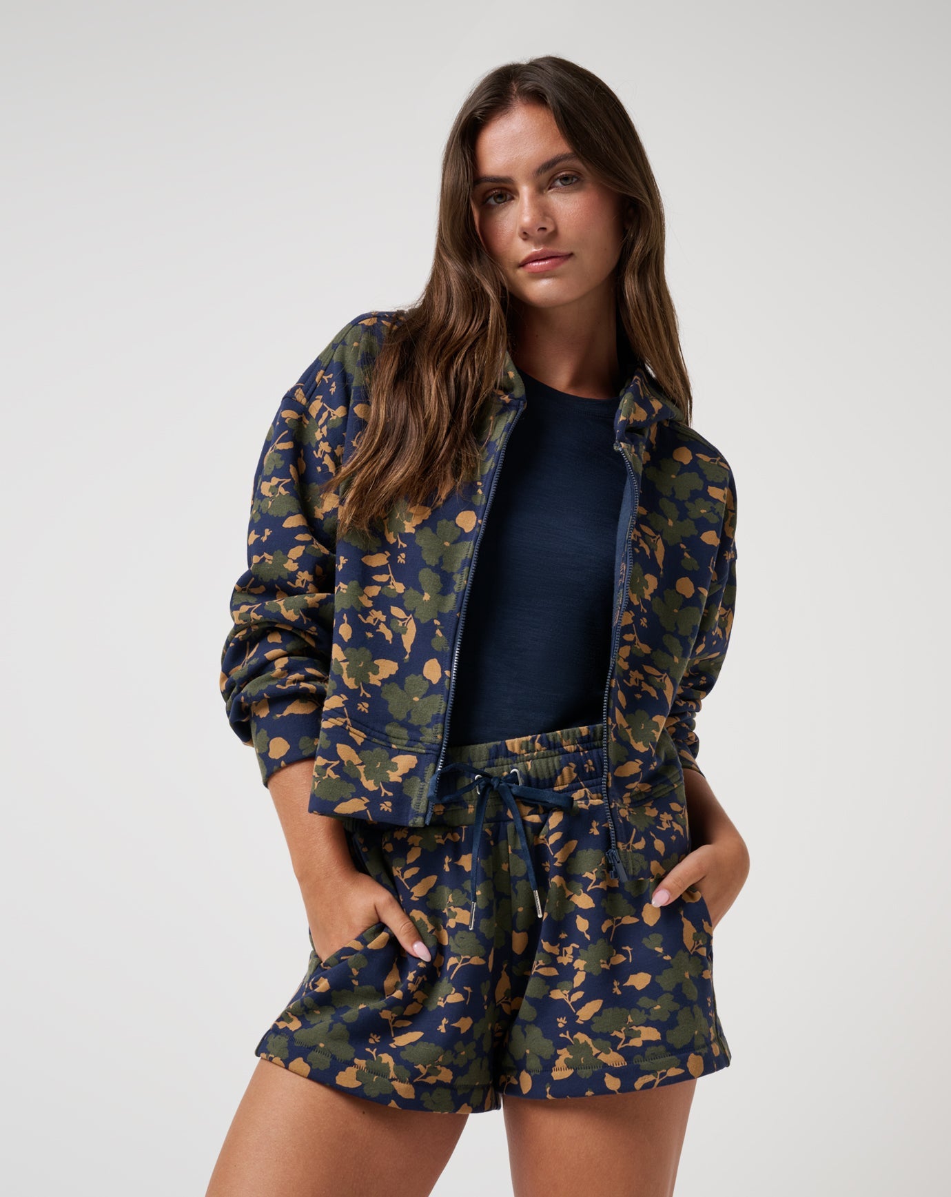 Navy Blazer Floral Multi Travis Mathew Women