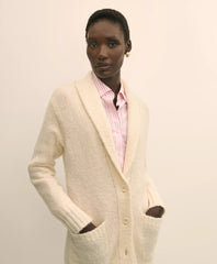 Alpaca-Wool Blend Shawl Collar Tunic Cardigan