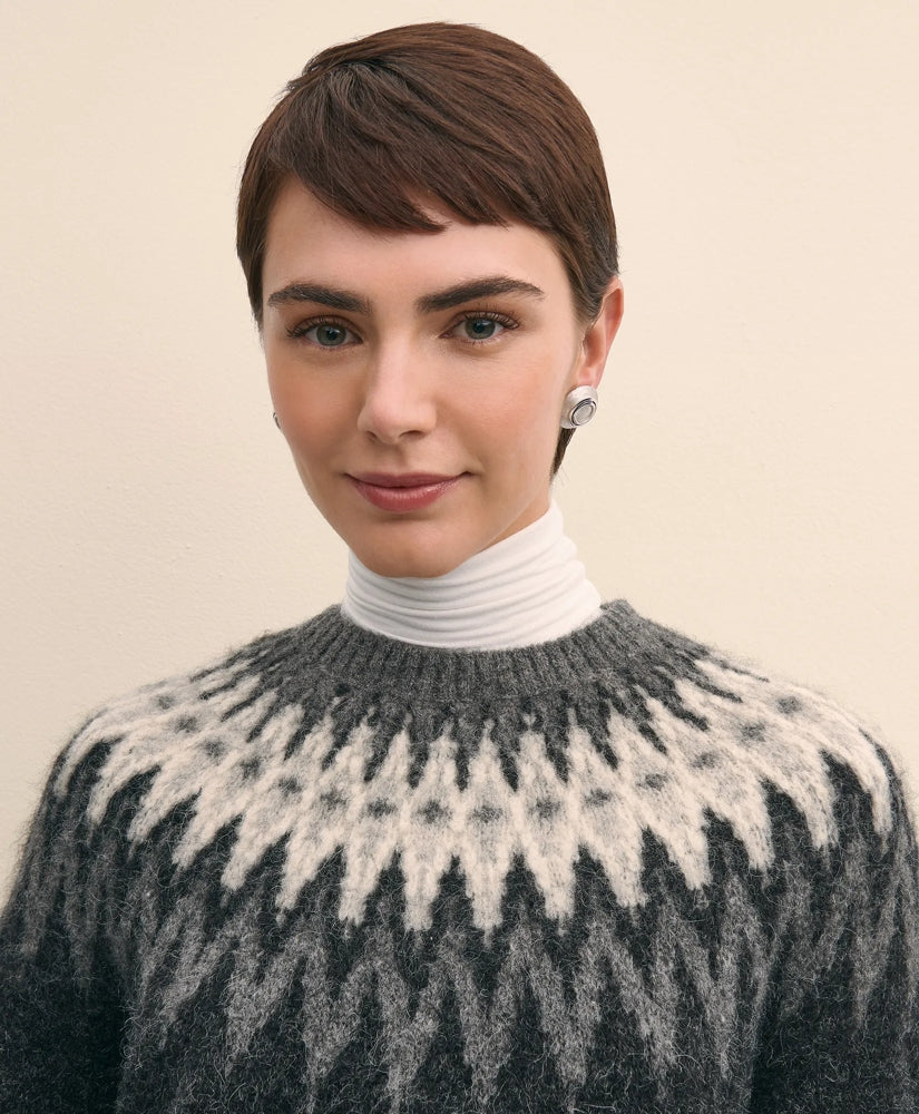 Alpaca-Wool Blend Fair Isle Sweater