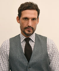 Archive Pinstripe Vest in Wool Flannel