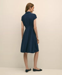 A-Line Pleated Shirt Dress