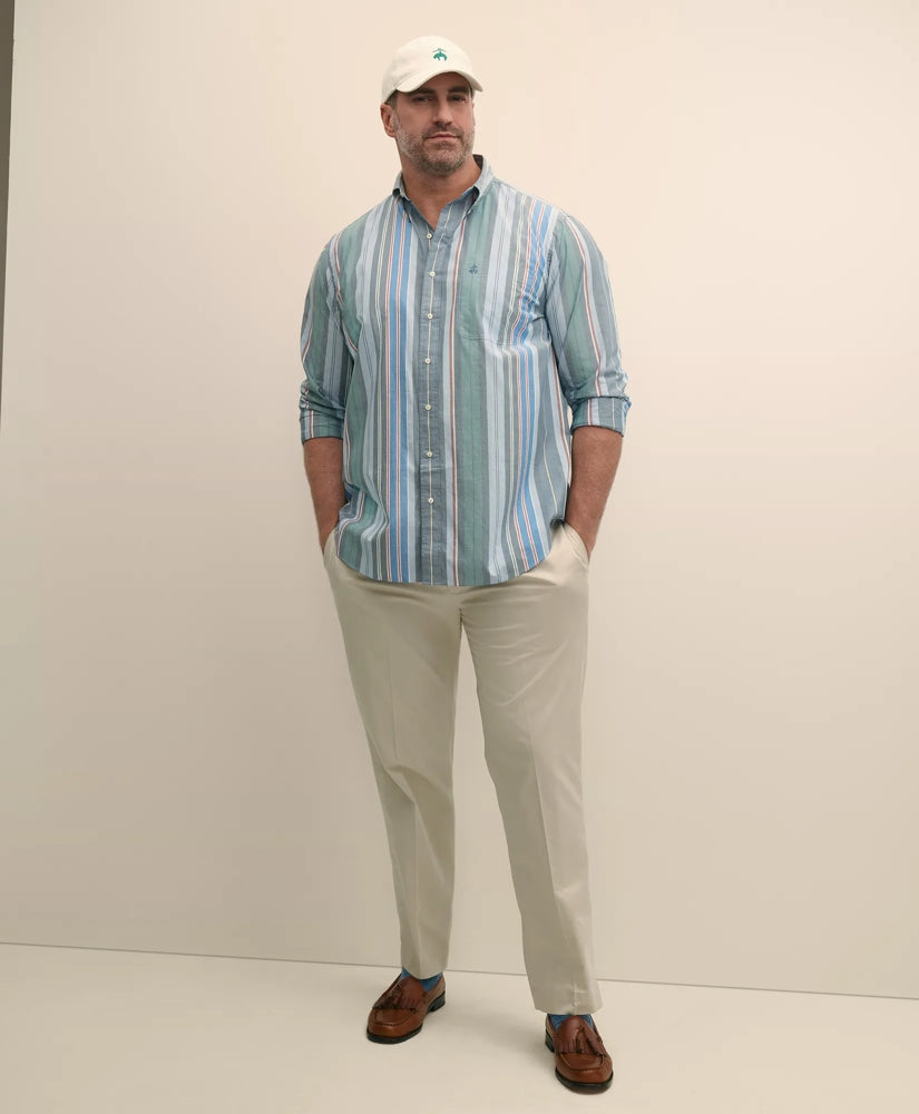 Big & Tall Friday Shirt, Poplin Awning Stripe