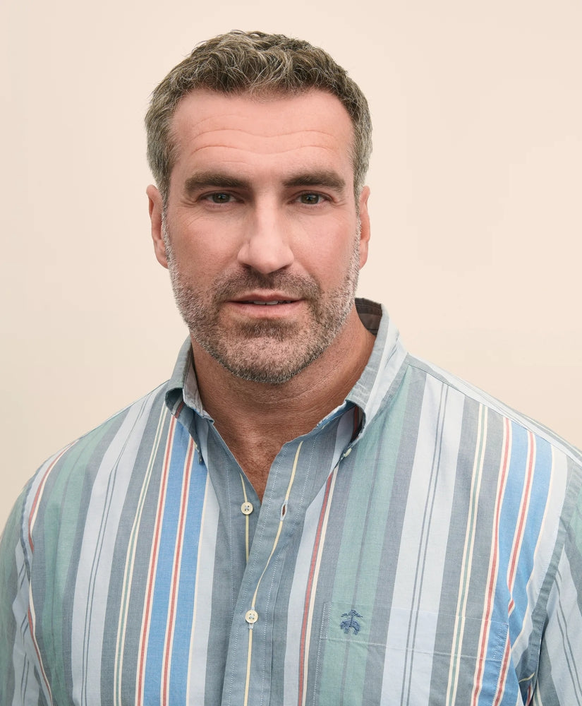 Big & Tall Friday Shirt, Poplin Awning Stripe